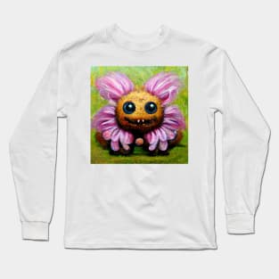 Cute flower monster oil painting Long Sleeve T-Shirt